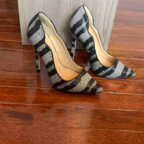 JustFab Shoes - Black & White Pointed-Toe Stiletto Pumps